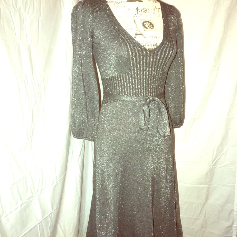 French Connection Sparkly Gray Dress Size 4